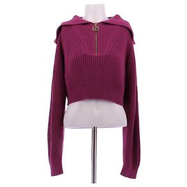 Autre Marque Pull à col vareuse zippé en laine violet Violet