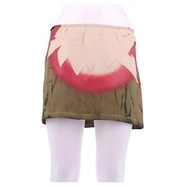 Falda corta estampada de algodón beige Diesel Beige