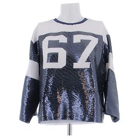 Polo Ralph Lauren Pull à sequins marine et blanc Bleu