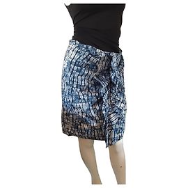 Saia Weekend Max Mara Tie and Dye de algodão azul Azul