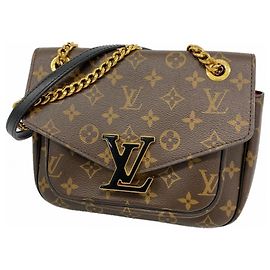 Borsa a Spalla Passy Monogram Louis Vuitton Marrone