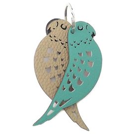 Anneau de clé BIRD Unseverable d'Hermès Vert Gris Violet Vert clair
