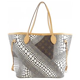 Sac à main Louis Vuitton Monogram Wave Neverfull MM Marron Blanc Monogramme