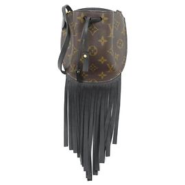 Borsa a Spalla Noé MINI in Monogram con Frange di Louis Vuitton Marrone