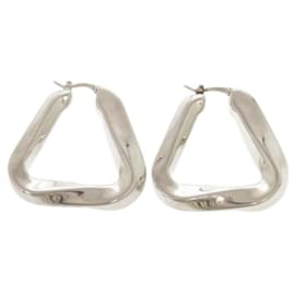 Pendientes de aro triangular retorcido de plata Bottega Veneta Plata