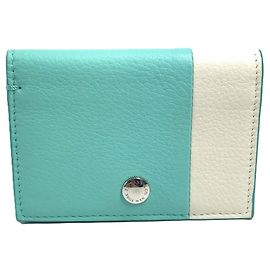 Tiffany & Co Tiffany Color Block Business Card Holder White Blue