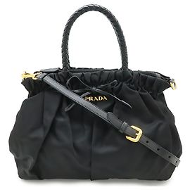 Prada Ribbon Handbag/Shoulder Bag Black
