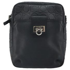 Salvatore Ferragamo Gancini Leather Mini Nero