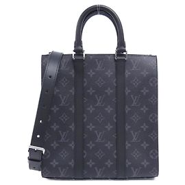 Louis Vuitton Monogram Eclipse Sac Plat Cross Handtasche Schwarz