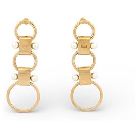 Chloé CHLOE HÄNGEOHRRINGE GOLDENE METALLPERLENRINGE Golden