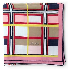Loro Piana Multicolored Check Pattern Scarf 70% Cashmere 30% Silk Multiple colors