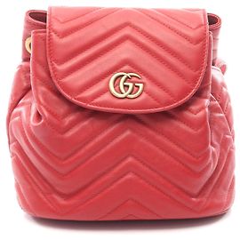 Mochila de cuero Gucci GG Marmont Roja