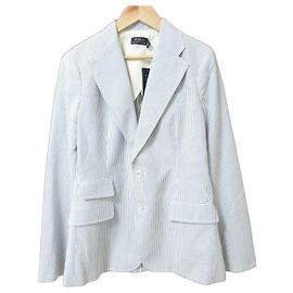 Chaqueta ajustada de seersucker Polo Ralph Lauren Azul Azul claro