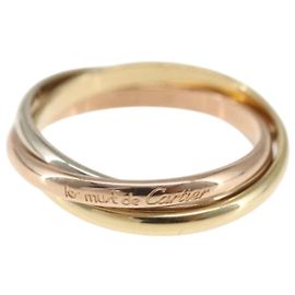 Cartier Trinity Ring 18K Tricolor Gold Medium Golden