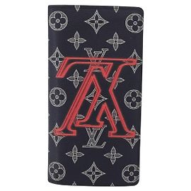 Billetera bifold larga Brazza Louis Vuitton Monogram Comics Azul marino