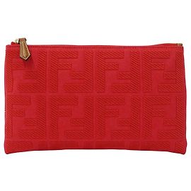 Borsa clutch in jacquard rosso Fendi Rosso