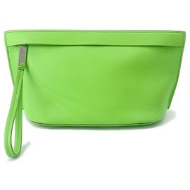 Salvatore Ferragamo Leather Clutch Bag Light green