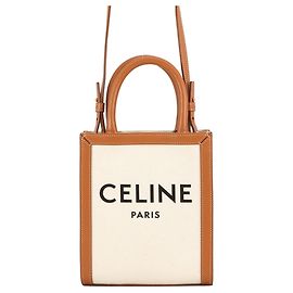 Céline Celine Mini Vertical Cabas Handtasche aus Canvas und Leder Andere