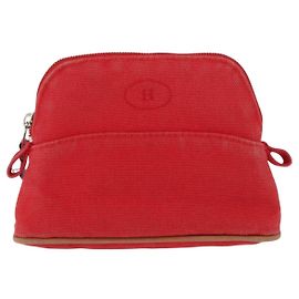 Pochette de Voyage Mini Bolide en Toile Hermès Rouge