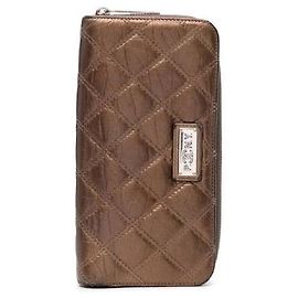 Chanel Geldbörse aus bronzefarbenem Leder - 2000er Bronze