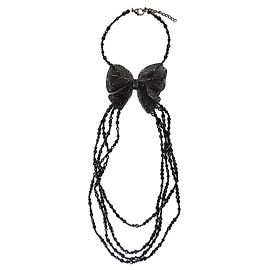 Chanel Black Bow Necklace - 2000s Black