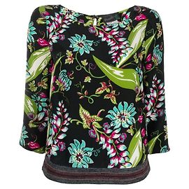 Blouse en soie multicolore à fleurs Prada - Années 2010 Multicolore