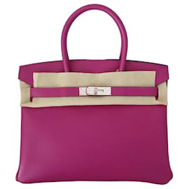 Hermès Bolsa Hermes Birkin 30 Roxa Rosa
