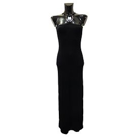 Robe Maxi Piercing Paco Rabanne Noir Viscose Noir