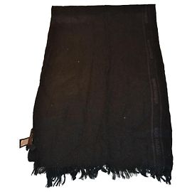Sciarpa Roberto Cavalli nera in seta e lana Nero