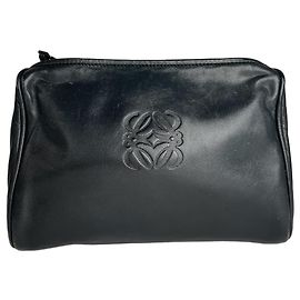 Vintage Loewe Madrid Anagram Leder Clutch Schwarz Schwarz