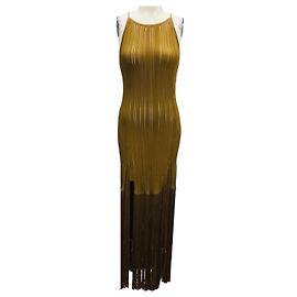 Proenza Schouler Kastanienfarbendes Everly Viskose-Fransen-Strickkleid Braun