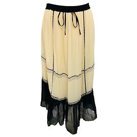 Freida Seiden-Maxirock Moonflower Ecru / Schwarz von Ulla Johnson Beige