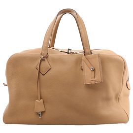 Hermès HERMES Victoria 43 Bolsa Taurillon Clemence em Marrom L: 2008 Bege