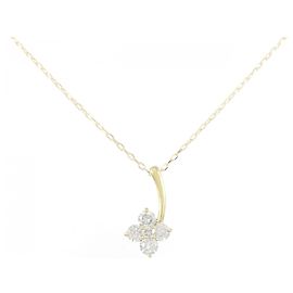 Autre Marque Collier en diamant fleur en Au750 Doré