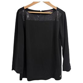 Autre Marque LEONARD FASHION Spangle Stretch Pullover Blouse Black