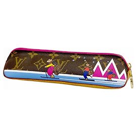 Astuccio per matite Elisabeth Monogram Vivienne di Louis Vuitton Marrone Rosa