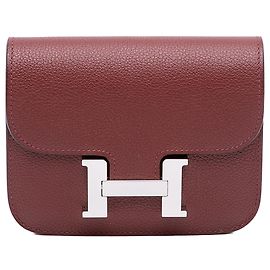 Cartera Slim Constance en Clemence Roja de Hermès Roja Otro