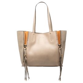 Cabas Milo en cuir beige de grande taille Chloé Beige