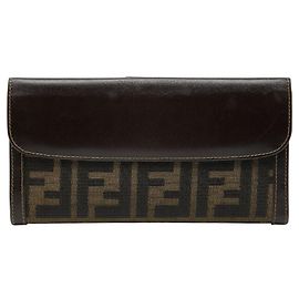 Cartera Larga Fendi Zucca Castaño