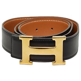 Cinturón reversible Constance H de Hermès Castaño Negro