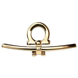 Tarjetero de cuero gris Salvatore Ferragamo Castaño