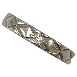 Chanel Coco Crush #48 Matelasse Ring Silvery