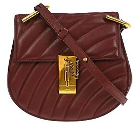 Chloé Borsa a tracolla Chloe Drew Bijou in pelle trapuntata mini Bordò