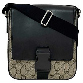 Bolsa de Ombro Gucci em Preto e Bege Preto Bege