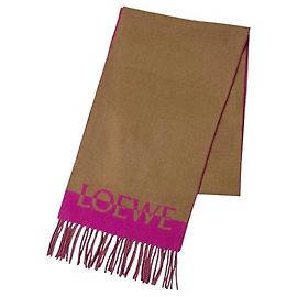 Sciarpa bicolore Loewe in lana e cashmere rosa beige Rosa Beige