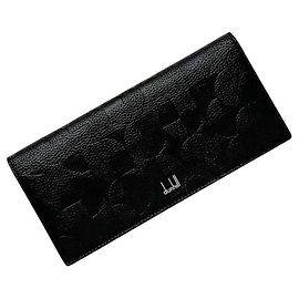 Alfred Dunhill Dunhill Schwarze Leder Bifold Geldbörse Schwarz