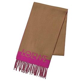 Sciarpa in lana bicolore Loewe Marrone Rosa