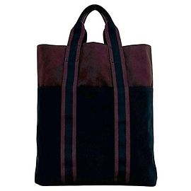 Hermès Hermes Cabas Tote Bag Black Dark red