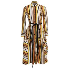 Robe midi à rayures Marni en coton multicolore Multicolore