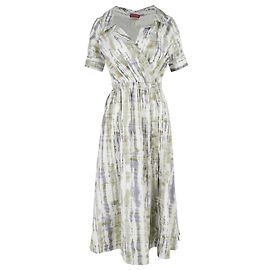 Vestido midi em algodão multicolorido tingido com Shibori Lydia da Altuzarra Multicor